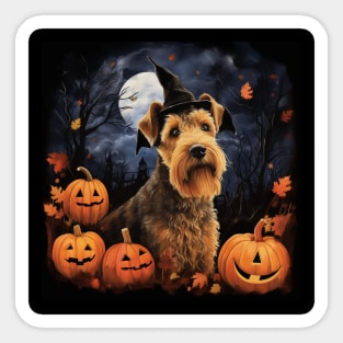 Halloween Lakeland terrier painting Sticker